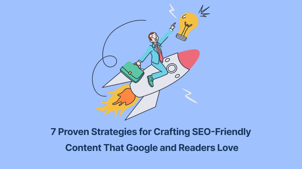 Professional writer implementing strategies for creating SEO-friendly content on a laptop.